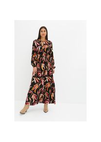 bonprix , Damen , Maxikleid »Maxikleid aus reiner Viskose« Maxikleid aus reiner Viskose , schwarz floral , N-Gr , 46 -N-Gr , 46 , Maxikleid aus...