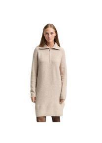 Tom Tailor Denim , Damen , Strickkleid mit Struktur , cosy beige melange , N-Gr , M -N-Gr , M , Kleid von Tom Tailor Denim