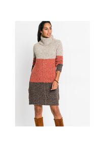 bonprix , Damen , Strickkleid »Strickkleid« Strickkleid , dunkelbraun/orange/beige meliert , N-Gr , 44/46 (L) -N-Gr , 44/46 (L) , Strickkleid mit...