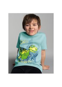 TRIGEMA , Kinder , T-Shirt »T-Shirt mit großem Dino-Printmotiv«, 1 Stk. , gletscher , 116 , 116 , Single-Jersey