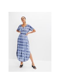 bonprix , Damen , Maxikleid , blau/weiß bedruckt , N-Gr , 52/54 (XXL) -N-Gr , 52/54 (XXL) , Maxikleid im lässigen Casual-Stil für entspannte Auftritte