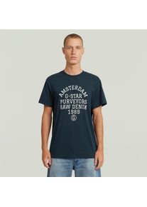 G-Star Raw G-STAR , T-Shirt »Purveyors«, mit Rundhals, Frontprint , dk patriot blue , L , L , T-Shirt von G-STAR