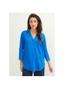 bonprix , Langarmbluse »3/4-Arm Bluse mit Leinen«, 3/4-Arm Bluse mit Leinen , azurblau , 38 , 38 , Locker sitzende Langarmbluse mit flach...