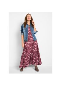 bonprix, Damen, Maxikleid Kleid aus reiner Baumwolle, bordeaux gebl&uuml;mt, N-Gr, 38 -N-Gr, bordeaux gebl&uuml;mt, Maxikleid f&uuml;r entspannte Sommermomente