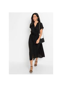 bonprix, Damen, Hemdblusenkleid, schwarz, N-Gr, 42 -N-Gr, schwarz, Hemdblusenkleid mit elegantem Stil f&uuml;r einen modischen Look