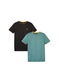 bonprix , T-Shirt »T-Shirt (2er Pack)«, 2 Stk. T-Shirt (2er Pack) , schwarz+graugrün , 72/74 (5XL) , 72/74 (5XL) , T-Shirt im 2er-Pack für deinen...