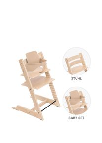 Stokke Hochstuhl-Set , Naturfarben , Holz , Buche , 83x57x46 cm , Fußstütze verstellbar, Sitzfläche verstellbar, höhenverstellbar , Babymöbel &