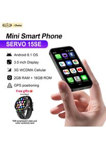 SERVO 15SE Mini Smartphone 3G WCDMA Android System 2GB+16GB WhatsAPP WiFi Hotspot Dual SIM 3.0" Cute Smart Phone Free Smartwatch
