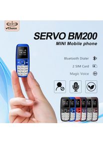 SERVO BM200 Button Mini Mobile Phone 2G GSM 2 SIM Standby Bluetooth Dialing Magic Voice Smallest Backup Cellphones Blacklist