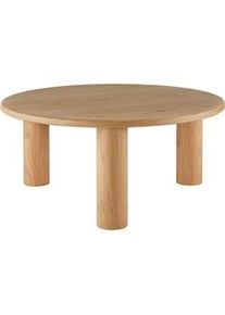 TecTake GmbH tectake Mesa de centro SISI redonda, patas de madera maciza Roble claro - 405953