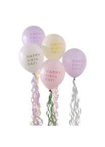 Ginger Ray 5 ballons anniversaire Bella pastel 30cm
