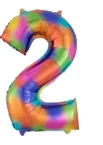 Amscan Ballon aluminium numéro 2 arc-en-ciel