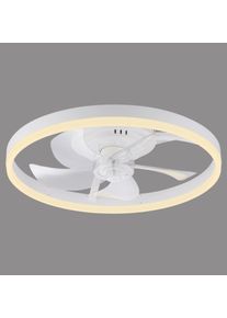 mit Ventilateur de plafond lumineux Luminaires Leuchten Direkt LED Blanc, 1 lumière, Télécommandes