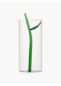 Ichendorf Mouth-Blown Vase Green Leaf, H 30 Cm Transparent Ø 11 x H 24 cm