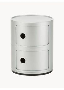 Kartell Design Container Componibli, 2 Modules Silver Plastic Ø 32 x H 40 cm