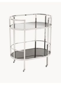 Eichholtz Handmade Serving Trolley Townhouse with Mirrored Top Silver B 70 x H 81 cm