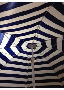 Sonnenschirm UV-Schutz Knickgelenk blau/weiß Ø180cm