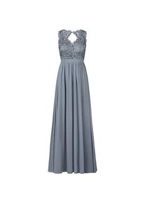 Apart Fashion, Damen, Kleider, Chiffonkleid mit Satinfutter, Meshoberteil, Perlenverzierung und Cut-out-Rücken, Blau, (42)