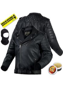 Ozone Moto, Motorradjacke, Moderne Motorjacke mit Protektoren, retro Stil und verstellbarer Taille (Herren, 3XL)