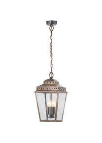 Elstead Lighting, Gartenbeleuchtung, Mansion House Aussen-Hängeleuchte E14 3-fach Gealtertes Messing IP44 (E14, IP44)
