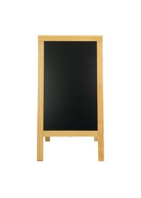 Securit Pizarra de tiza de pavimento de madera dura Sandwich con marco de madera de caucho lacado