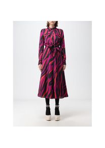 Pinko, Damen, Kleider, Avond satijnen jurk bedrukt, Mehrfarbig, (36)