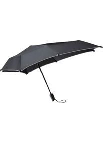 Senz, Regenschirm, mini automatisch faltbare paraplu schwarze reflektierend, Schwarz