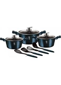 BerlingerHaus 10-DAY POT SET. METALLIC LINE AQUAMARINE BH-6152, Pfanne + Kochtopf, Schwarz