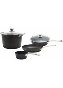 Baumalu Topfset 4 Stücke, Pfanne + Kochtopf, Schwarz