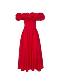 Swing Fashion, Damen, Kleider, Elegante Cocktailjurk mit Spitzenausschnitt und Rüschen für festliche Anlässe, Rot, (36)