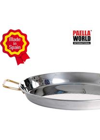 All'Grill Paella-Pfanne aus Edelstahl Ø 70 cm, Pfanne + Kochtopf, Silber