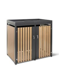 Tchibo - Mülltonnenbox mit Blumenkasten - 134x84x124cm - anthrazit - Stahl