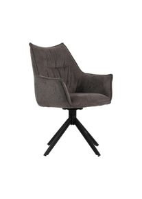 DeVries Diningsessel »Ginosa« - 62x66x90cm - dunkelgrau - Polyester / Metall