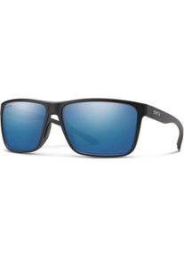 Smith, Unisex, Sportbrille, Riptide (Matte Black, polarized blue mirror), Blau