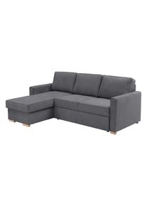 Tchibo - Ecksofa mit Auszugsbett »NovaLounge« - 229x160x92cm - braun - Polyester / Holz / Buchenholz