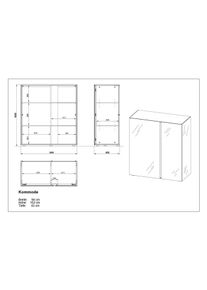 Tchibo - Kommode »Mesa« - 94x43x103cm - braun - Holz / Glas