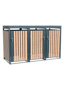 Tchibo - Mülltonnenbox mit Blumenkasten - 200x84x125cm - anthrazit - Stahl