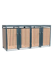 Tchibo - Mülltonnenbox mit Blumenkasten - 264x84x125cm - anthrazit - Stahl