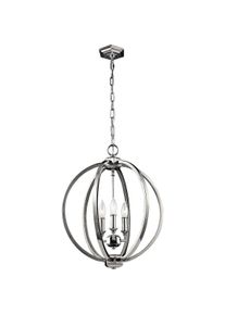 Elstead Lighting, Pendelleuchte, Corinne Hängeleuchte E14 3-fach 53cm Poliertes Nickel (E14, 5300 lm)