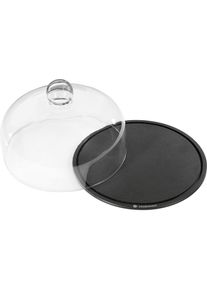 Zassenhaus Käseglocke m. Glasdeckel Ø28cm, Schneidebrett, Transparent