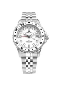 Louis XVI, Armbanduhr, Mirabeau GMT, Silber, (Taucheruhr, 41 mm)