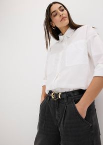 bonprix Mujer, Cinturón de cuero, negro, 110