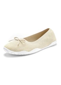 Lascana Damen Sneaker Ballerinas in beige ,Gr&ouml;&szlig;e 42, Witt, 100% Textil