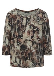 efixelle - Rundhals-Shirt mit 3/4-Arm, braun, Gr. 38, Baumwolle