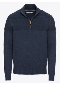 Pier One, Mænd, Pullover 'Structured Troyer', Mørkeblå, Størrelse XL