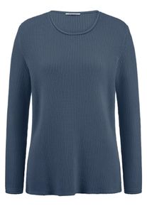 Peter Hahn - Rundhals-Pullover, blau, Gr. 40, Baumwolle