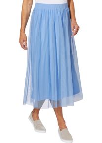 Dames Pliss&eacute;rok van mesh, gevoerd hemelsblauw Maat 56