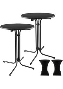 TecTake GmbH tectake Tavolo alto Eren pieghevole con copertura 90 x 110 cm nero - 406581