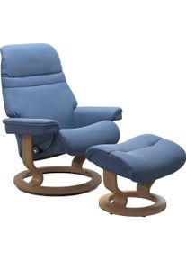 stressless Relaxsessel »Sunrise« Relaxsessel mit Hocker in blau, Größe B/H/T: 79 cm x 103 cm x 73 cm