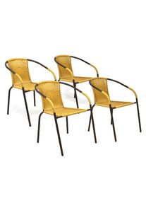 Vcm Gartenstuhl »4er Set Bistrostuhl Balkon Gartenstuhl« () in gelb